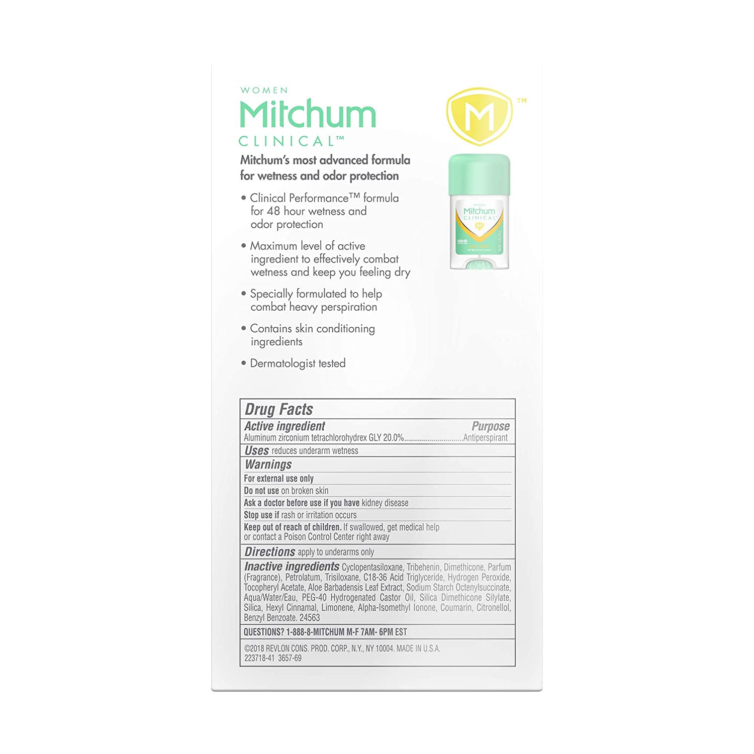 Women's Deodorant by Mitchum, Clinical, Soft, Solid Antiperspirant Deodorant, Pure Fresh, 1.6 Oz (Pack of 1) - Image 2